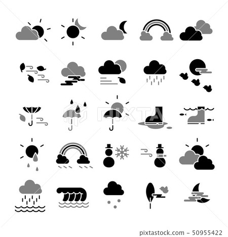 set of weather icons, weather forecast 50955422