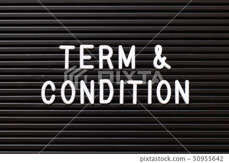 Black felt letter board with word term & condition 50955642