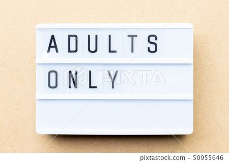 White lightbox with word adults only 50955646