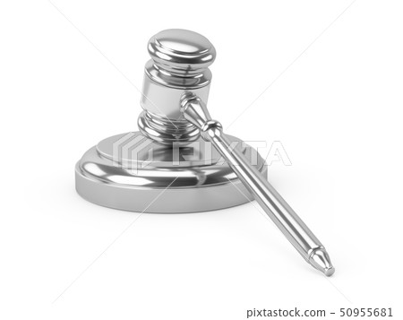 3D rendering Silver gavel, Judge Hammer 3D rendering Silver gavel, Judge Hammer 50955681