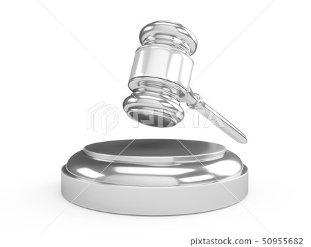 3D rendering Silver gavel, Judge Hammer 3D rendering Silver gavel, Judge Hammer 50955682