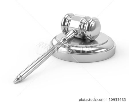 3D rendering Silver gavel, Judge Hammer 3D rendering Silver gavel, Judge Hammer 50955683