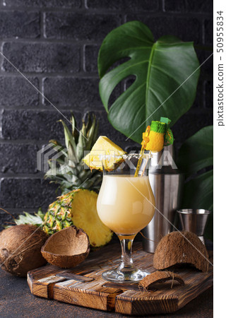 Pina colada. Traditional Caribbean cocktail 50955834