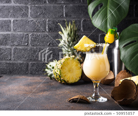 Pina colada. Traditional Caribbean cocktail 50955857