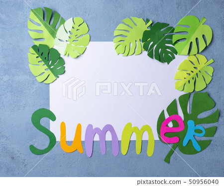 Summer background with monstera leaves Summer background with monstera leaves 50956040
