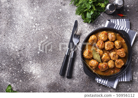 Homemade meatballs with tomato sauce 50956112