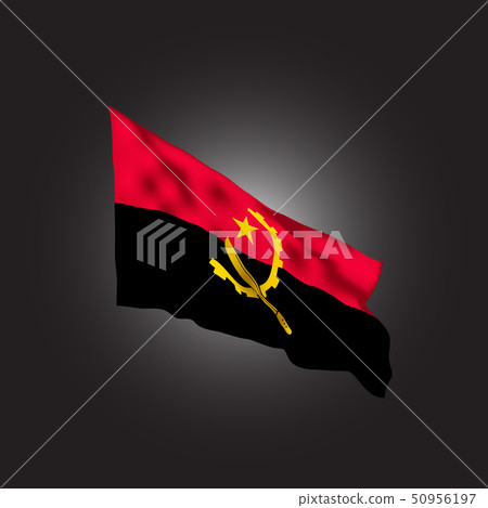 Angola flag in the wind. Vector illustration 50956197