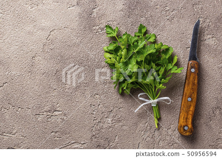 Culinary background with branch a parsley 50956594