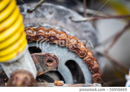 rusty motorcycle chain. rusty motorcycle chain. 50956669