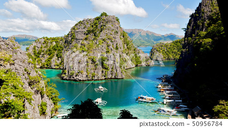 view from a cliff of the brautiful paradise bay 50956784