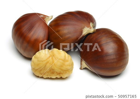 Chestnuts isolated on white background Chestnuts isolated on white background 50957165
