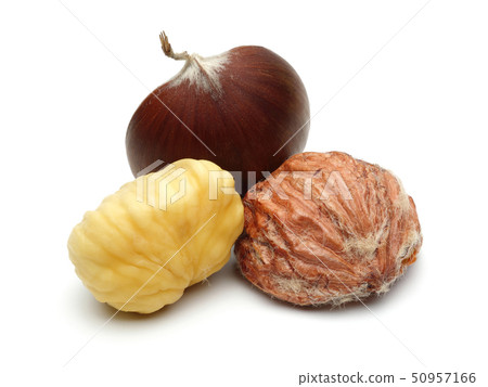 Chestnuts isolated on white background Chestnuts isolated on white background 50957166