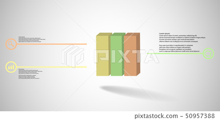 3D illustration infographic template with embossed 50957388