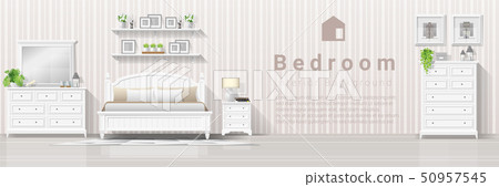 Bedroom in modern country style background 50957545