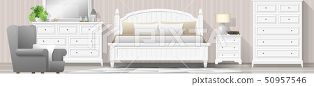 Bedroom in modern country style background Bedroom in modern country style background 50957546