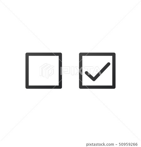 Illustration of check mark icon in square and Illustration of check mark icon in square and 50959266