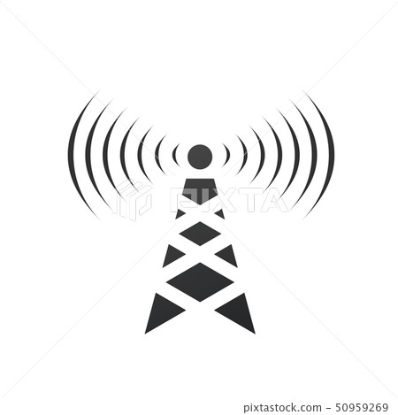 Cell Phone Tower with waves, electric tower pole Cell Phone Tower with waves, electric tower pole 50959269