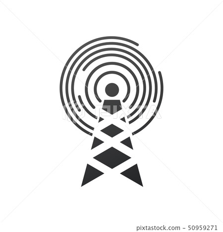 Cell Phone Tower with circle waves, electric tower Cell Phone Tower with circle waves, electric tower 50959271