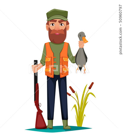 Hunter man cartoon character 50960797