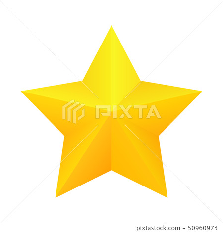 Realistic golden star icon. 50960973