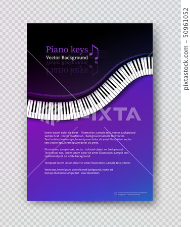Vector design template with top view Piano keys Vector design template with top view Piano keys 50961052