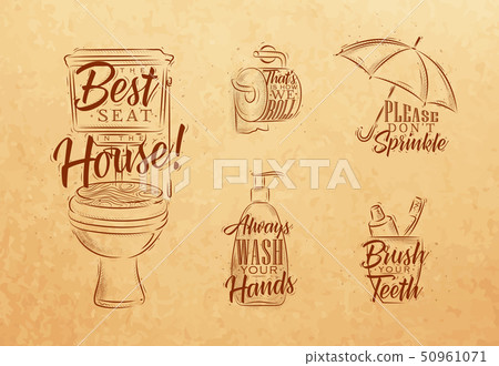 Set of toilet graphic symbols craft Set of toilet graphic symbols craft 50961071