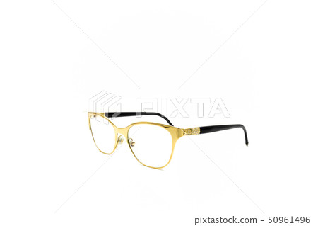 Eye glasses metal in rectangular frame isolated on white background. 50961496