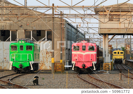 Chichibu Railway Deki No. 502 (yellow), No. 504 (pink), No. 505 (green) 50961772