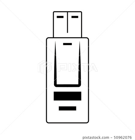 usb memory icon in black and white 50962076