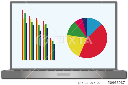 Illustration material Laptop and graph - Stock Illustration [50962087 ...
