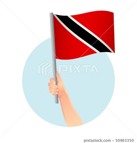 Trinidad and Tobago flag in hand icon 50963350