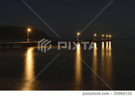 Late-night Haraoka Pier [Minami Boso City, Chiba Prefecture] Okamoto Pier 50966520