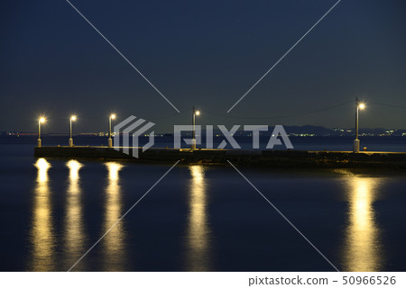 Late-night Haraoka Pier [Minami Boso City, Chiba Prefecture] Okamoto Pier 50966526