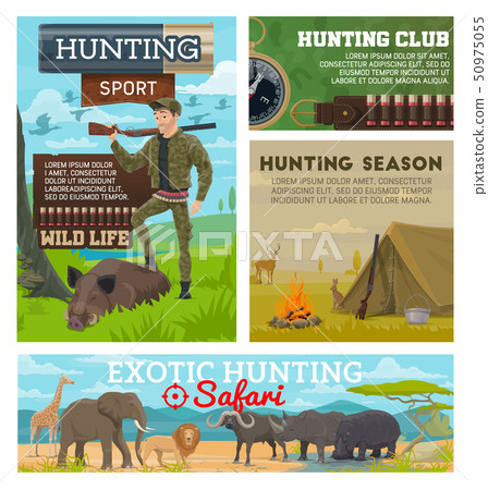 Hunting season animals, hunter ammo equipment Hunting season animals, hunter ammo equipment 50975055