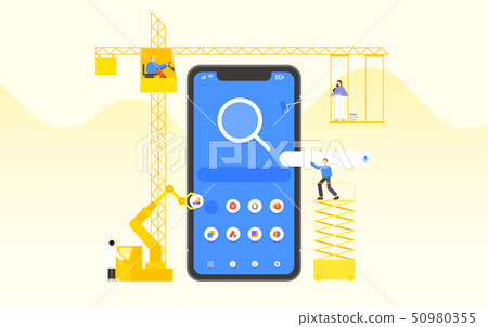 Mobile application development and design process concept flat design illustration 008 Mobile application development and design process concept flat design illustration 008 50980355