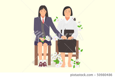 Illustration of Independence movement in March concept with Taegeukgi, Korean national flag 009 50980486