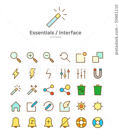 Set of line modern color icons for mobile and... - Stock Illustration ...