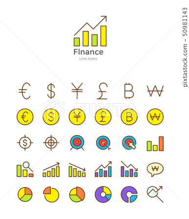 Set of line modern color icons for mobile and... - Stock Illustration ...