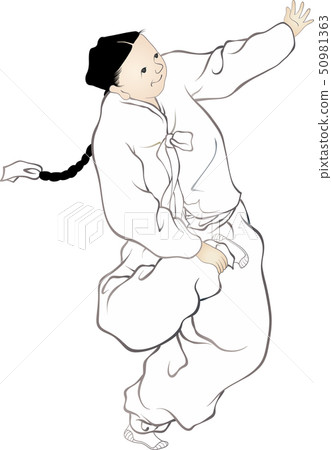 Illustration of characters in Korean folk painting. 022 Illustration of characters in Korean folk painting. 022 50981363