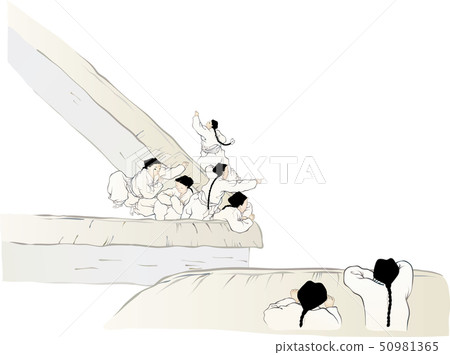 Illustration of characters in Korean folk painting. 051 50981365