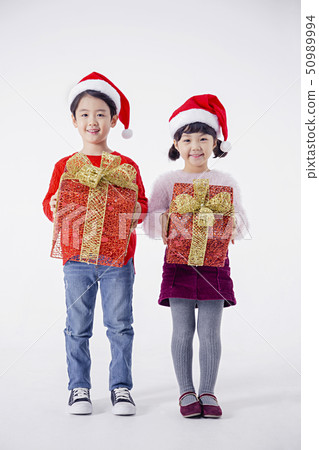 Cheerful boy and a girl on the white background 250 Cheerful boy and a girl on the white background 250 50989994