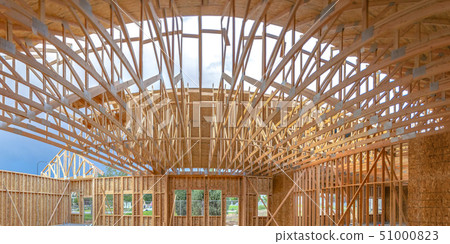 Wide angle of building interior contstruction pano 51000823