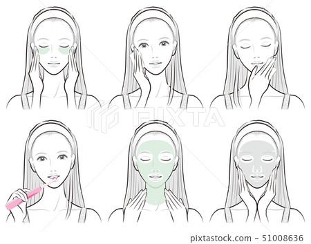 一個女人在做護膚的插圖 一個女人在做護膚的插圖 51008636