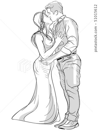 Romantic couple drawing Stock Photos, Royalty Free Romantic couple drawing  Images