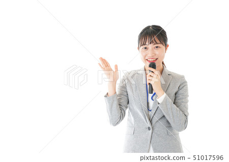 給演示文稿的女商人 51017596