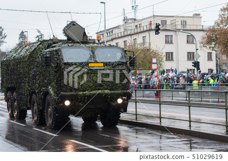 Soldiers of Czech Army are riding mobile workshop 51029619