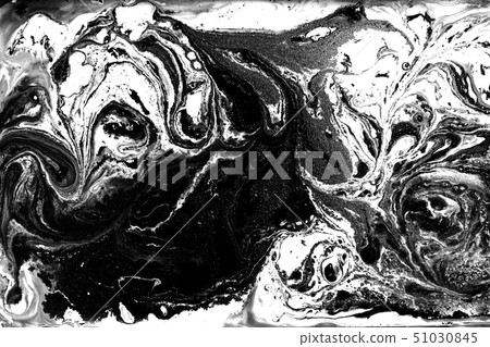 Black and white marbling pattern. Marble liquid texture. 51030845