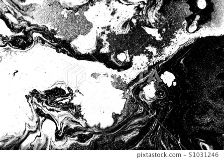 Black and white marbling pattern. Marble liquid texture. Black and white marbling pattern. Marble liquid texture. 51031246