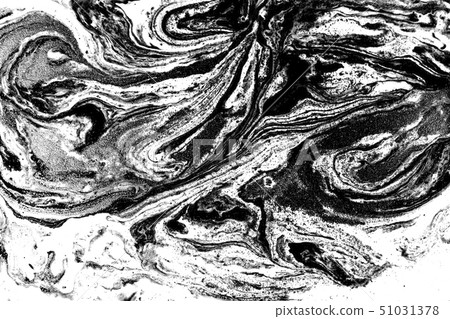Black and white marbling pattern. Marble liquid texture. Black and white marbling pattern. Marble liquid texture. 51031378