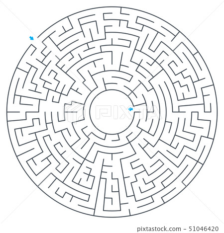 Maze, labyrinth, round, circular maze. Maze, labyrinth, round, circular maze. 51046420